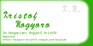kristof mogyoro business card
