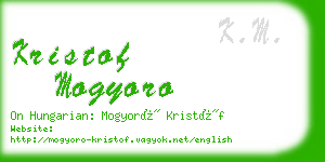 kristof mogyoro business card